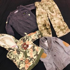 Boys winter clothes set of 5 hoodies pant sweater